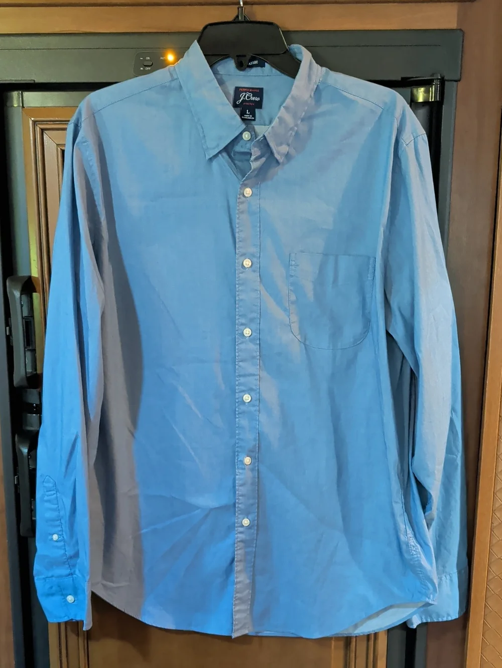 J. Crew Light Blue Cotton Blend Men's Button-Down Shirt